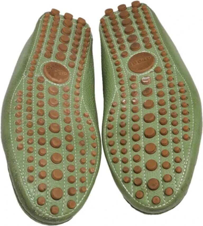 Gucci Vintage Pre-owned Leather flats Green Dames