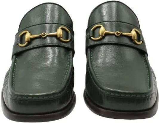 Gucci Vintage Pre-owned Leather flats Green Heren