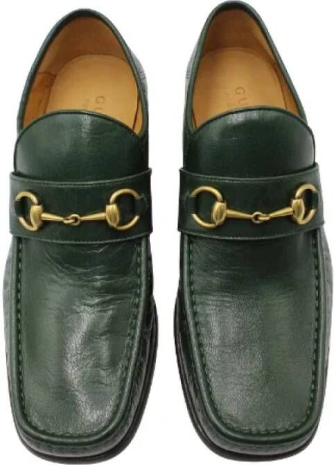 Gucci Vintage Pre-owned Leather flats Green Heren