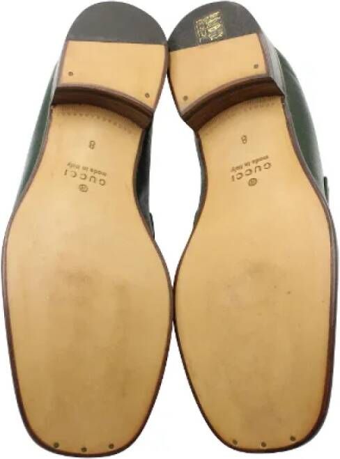 Gucci Vintage Pre-owned Leather flats Green Heren