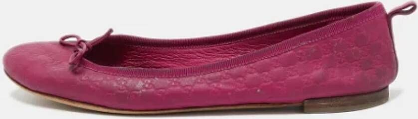 Gucci Vintage Pre-owned Leather flats Purple Dames