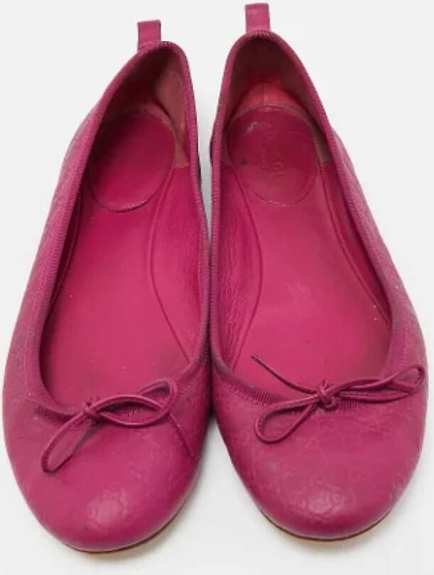 Gucci Vintage Pre-owned Leather flats Purple Dames