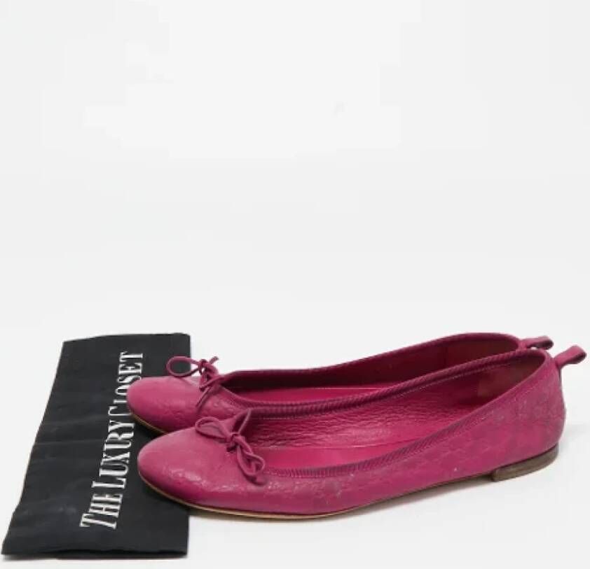 Gucci Vintage Pre-owned Leather flats Purple Dames