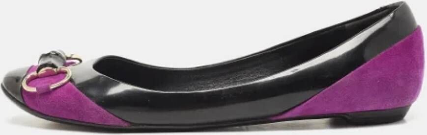 Gucci Vintage Pre-owned Leather flats Purple Dames