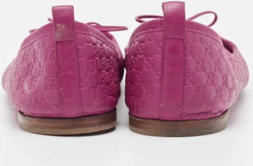 Gucci Vintage Pre-owned Leather flats Purple Dames