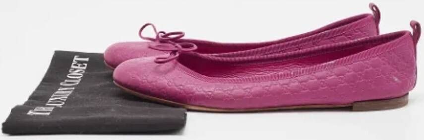 Gucci Vintage Pre-owned Leather flats Purple Dames