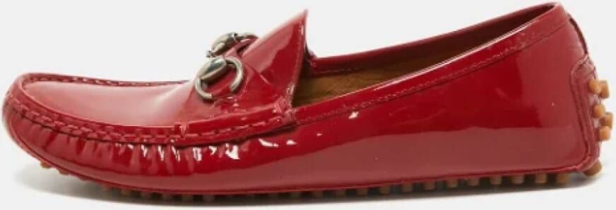 Gucci Vintage Pre-owned Leather flats Red Dames