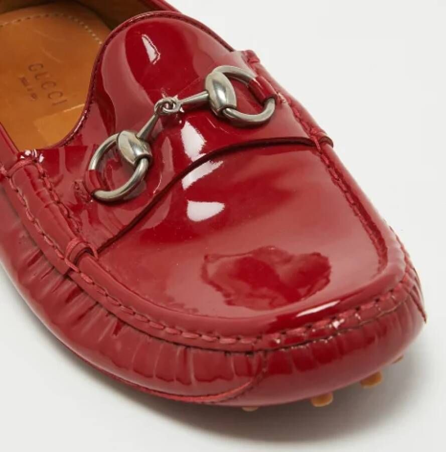 Gucci Vintage Pre-owned Leather flats Red Dames