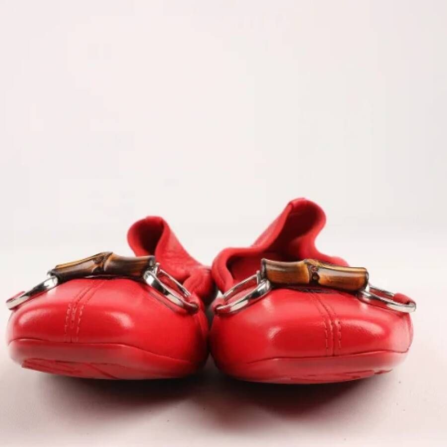 Gucci Vintage Pre-owned Leather flats Red Dames