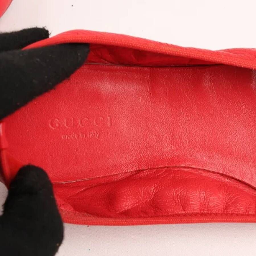 Gucci Vintage Pre-owned Leather flats Red Dames