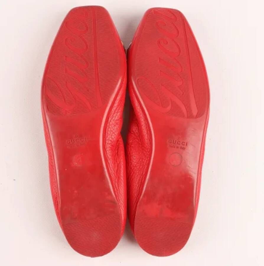 Gucci Vintage Pre-owned Leather flats Red Dames