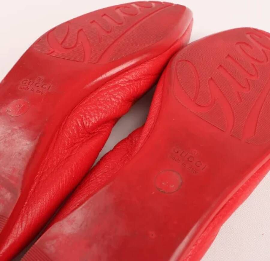 Gucci Vintage Pre-owned Leather flats Red Dames