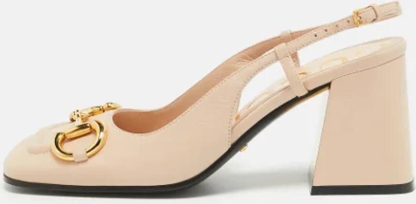 Gucci Vintage Pre-owned Leather heels Beige Dames