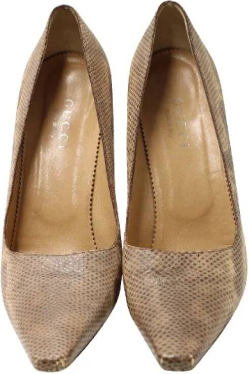 Gucci Vintage Pre-owned Leather heels Beige Dames