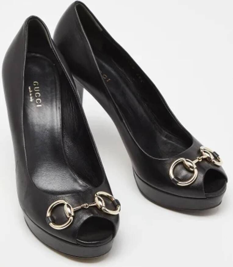 Gucci Vintage Pre-owned Leather heels Black Dames