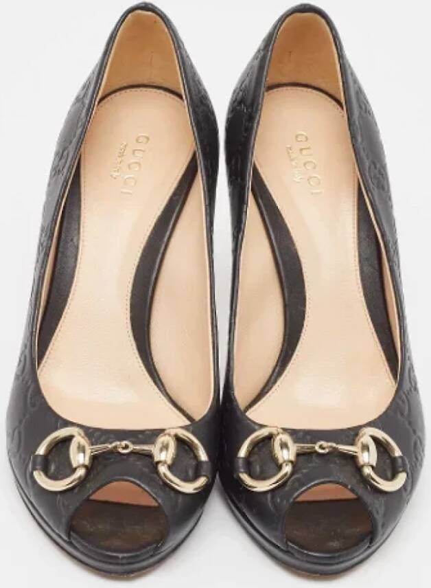 Gucci Vintage Pre-owned Leather heels Black Dames