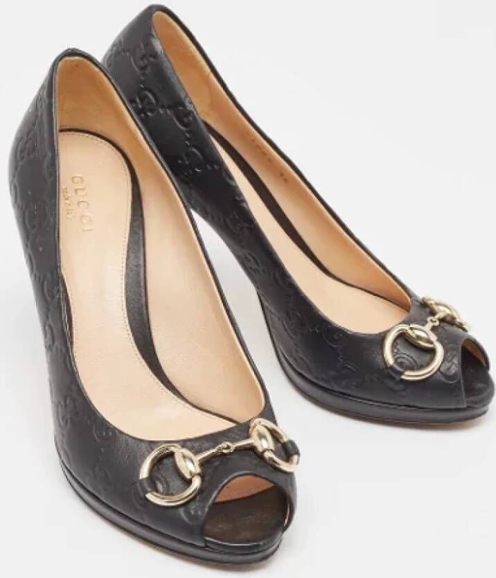 Gucci Vintage Pre-owned Leather heels Black Dames