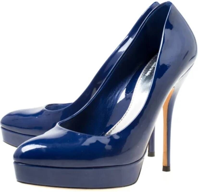 Gucci Vintage Pre-owned Leather heels Blue Dames