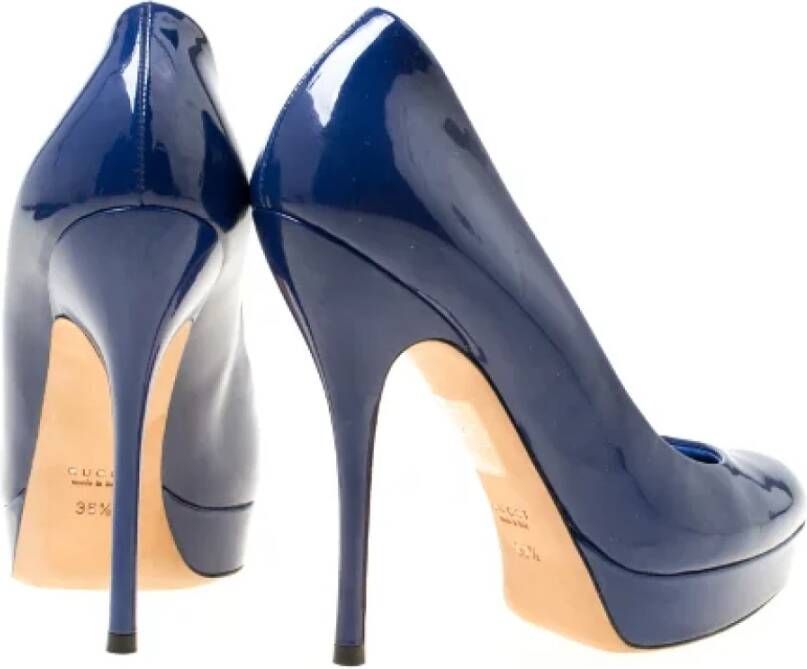 Gucci Vintage Pre-owned Leather heels Blue Dames