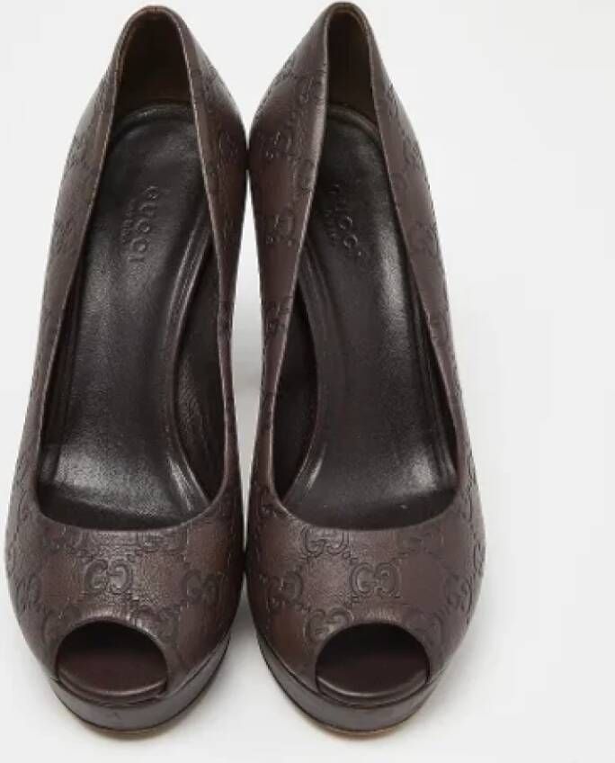 Gucci Vintage Pre-owned Leather heels Brown Dames