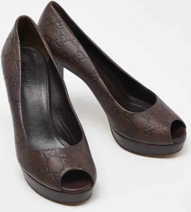 Gucci Vintage Pre-owned Leather heels Brown Dames