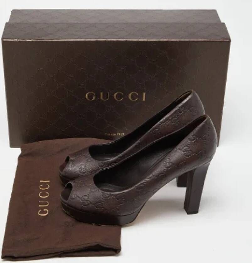 Gucci Vintage Pre-owned Leather heels Brown Dames