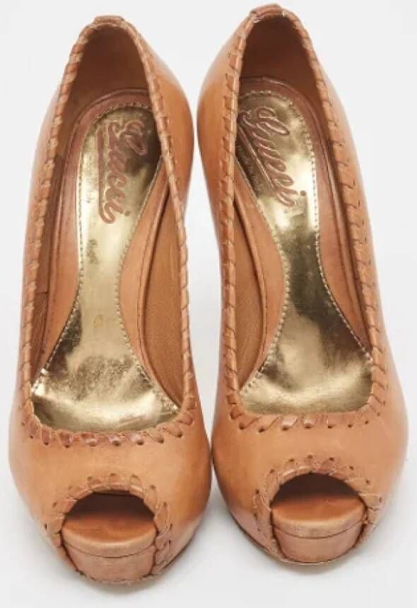 Gucci Vintage Pre-owned Leather heels Brown Dames