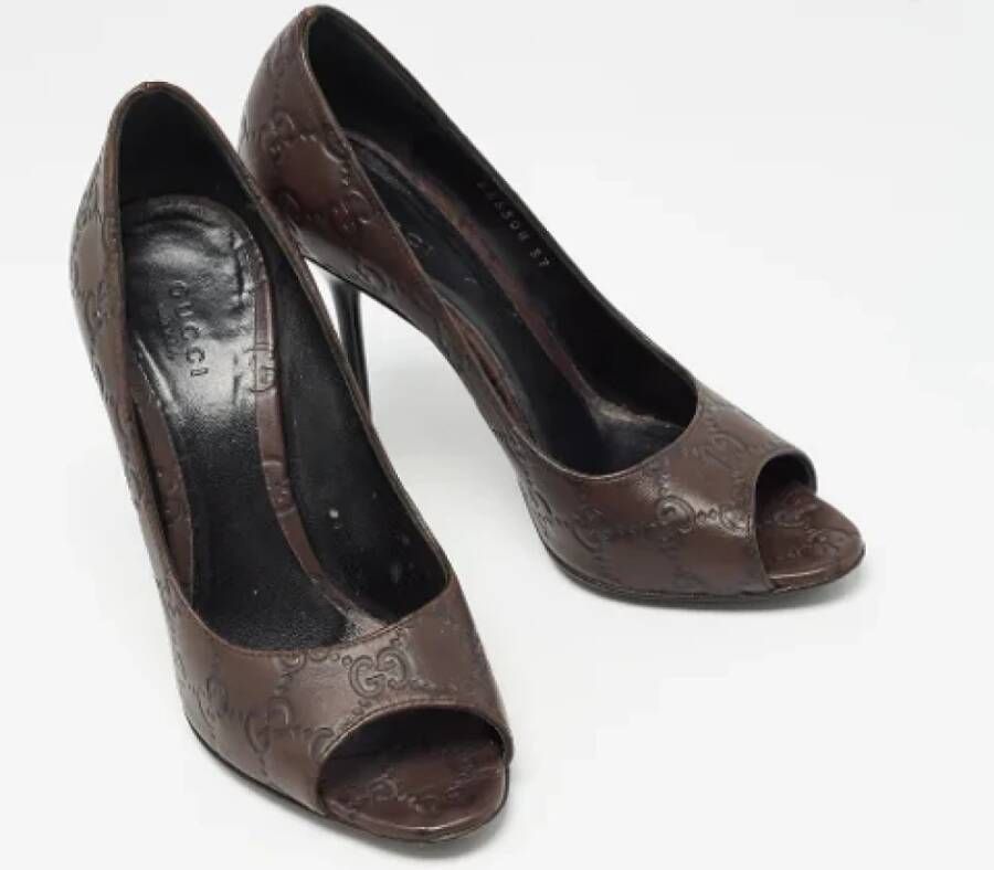 Gucci Vintage Pre-owned Leather heels Brown Dames