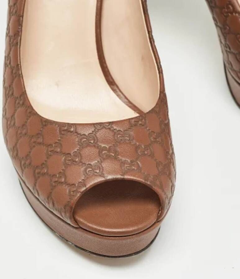 Gucci Vintage Pre-owned Leather heels Brown Dames