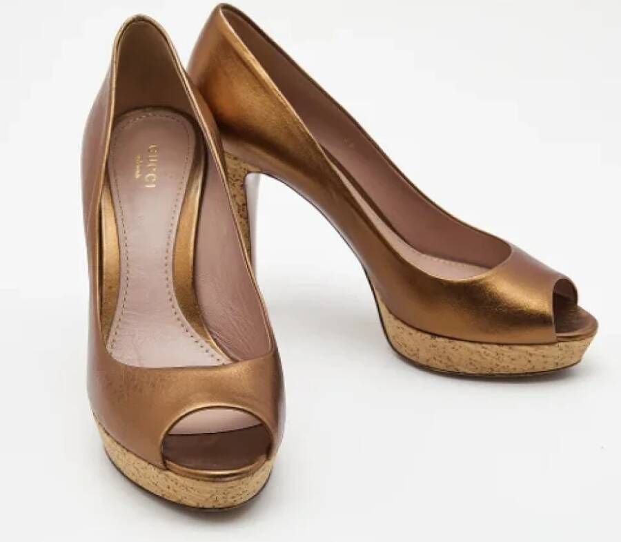 Gucci Vintage Pre-owned Leather heels Brown Dames