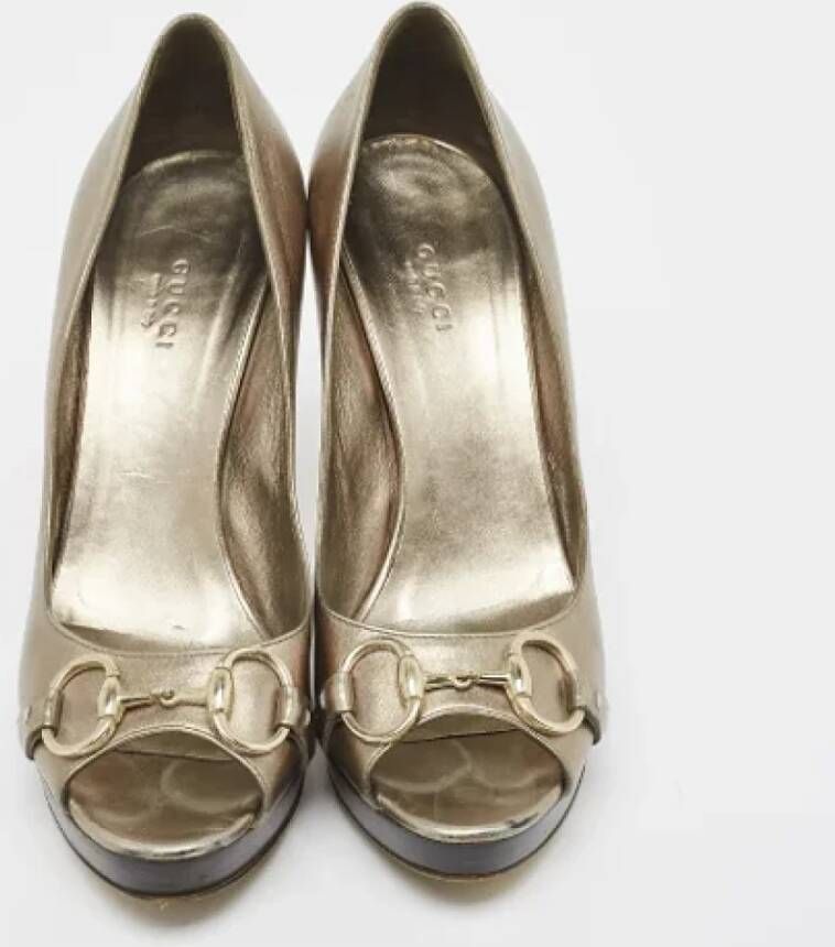 Gucci Vintage Pre-owned Leather heels Gray Dames