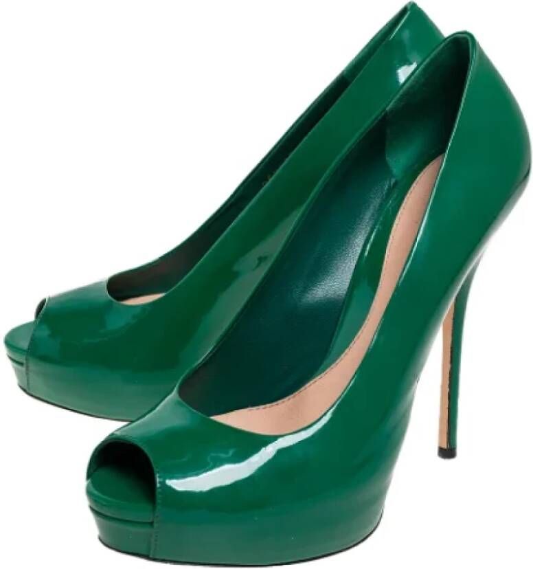 Gucci Vintage Pre-owned Leather heels Green Dames