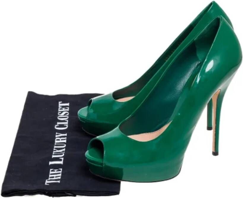 Gucci Vintage Pre-owned Leather heels Green Dames