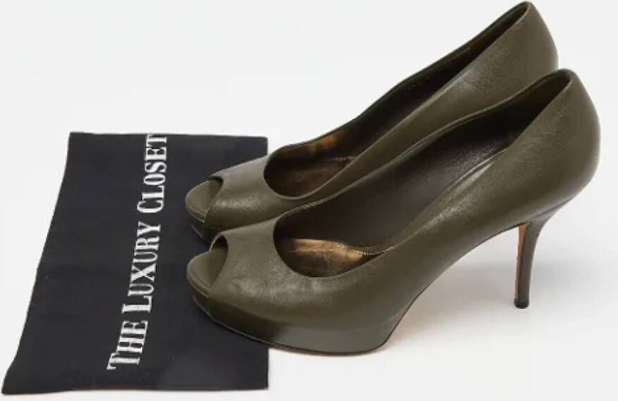 Gucci Vintage Pre-owned Leather heels Green Dames