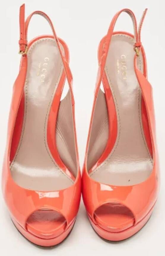 Gucci Vintage Pre-owned Leather heels Orange Dames