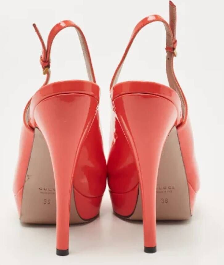 Gucci Vintage Pre-owned Leather heels Orange Dames