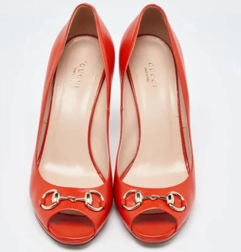 Gucci Vintage Pre-owned Leather heels Orange Dames