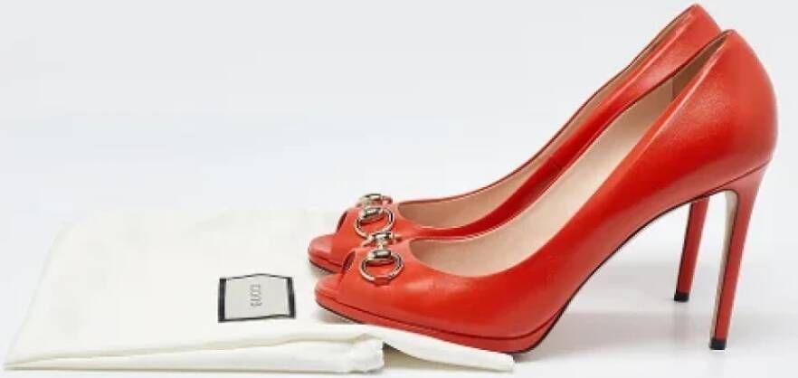 Gucci Vintage Pre-owned Leather heels Orange Dames