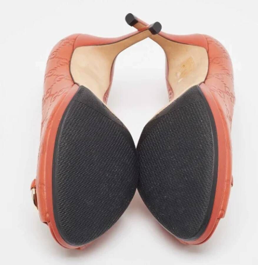 Gucci Vintage Pre-owned Leather heels Orange Dames