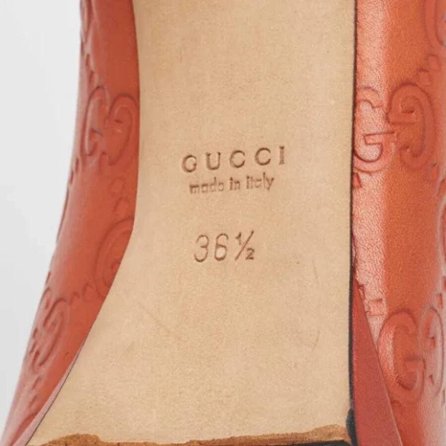 Gucci Vintage Pre-owned Leather heels Orange Dames