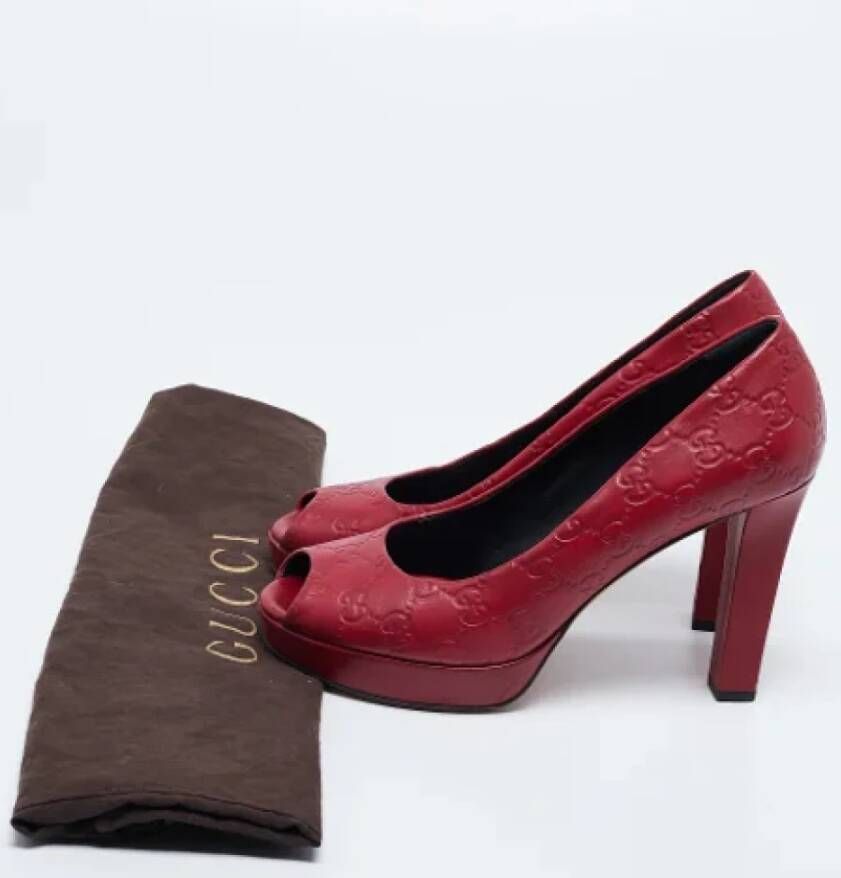 Gucci Vintage Pre-owned Leather heels Red Dames