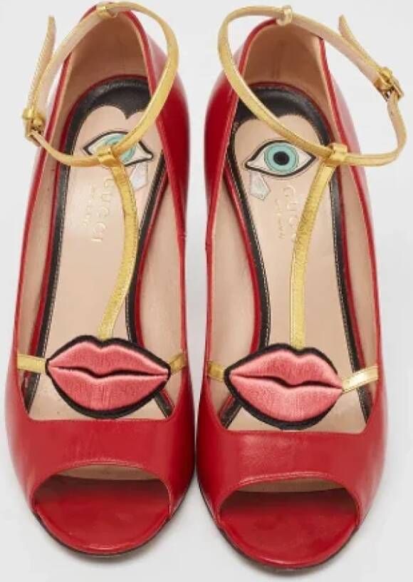 Gucci Vintage Pre-owned Leather heels Red Dames