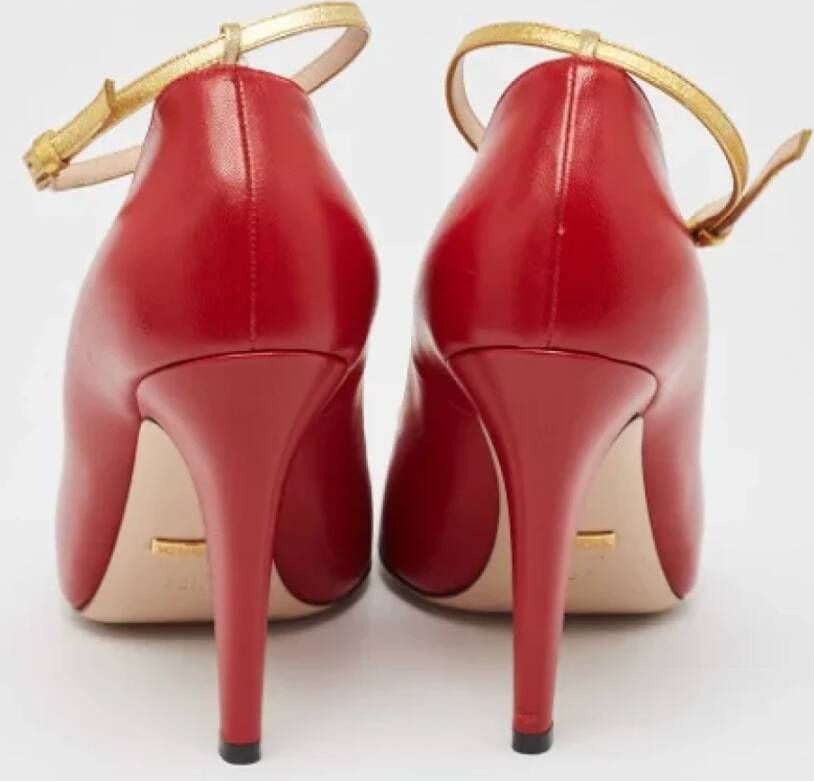 Gucci Vintage Pre-owned Leather heels Red Dames