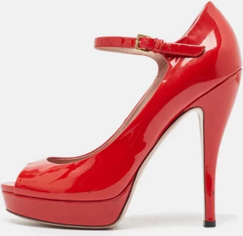 Gucci Vintage Pre-owned Leather heels Red Dames