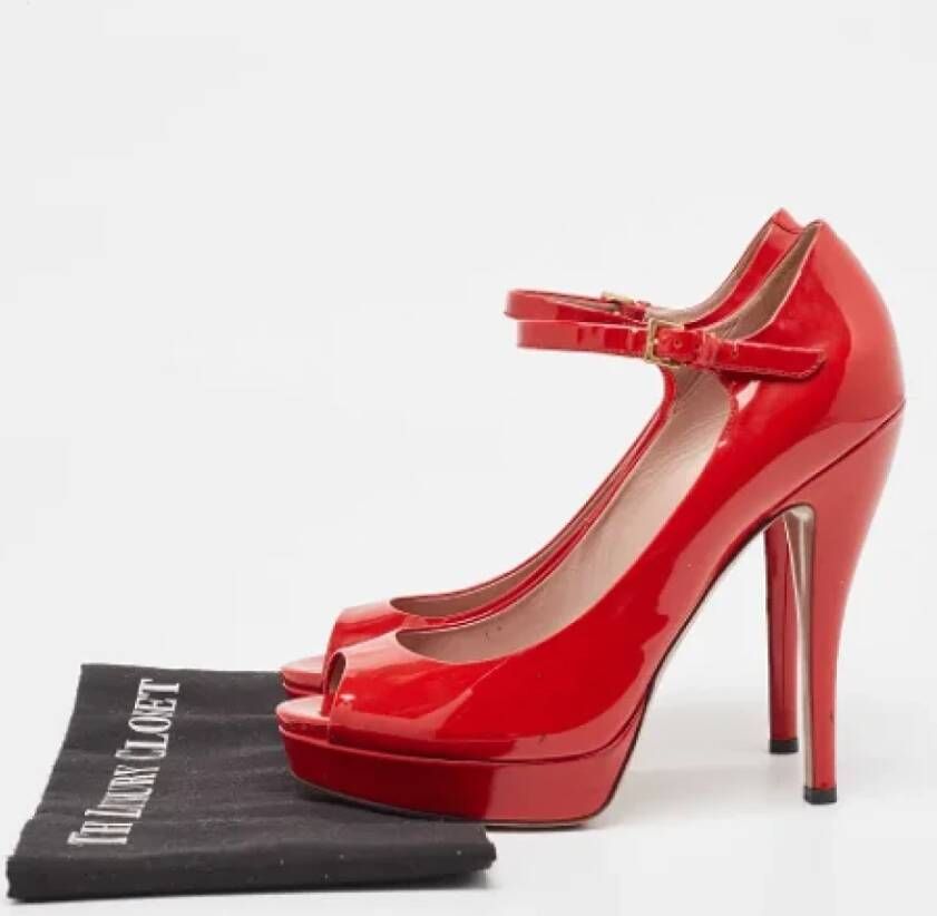 Gucci Vintage Pre-owned Leather heels Red Dames