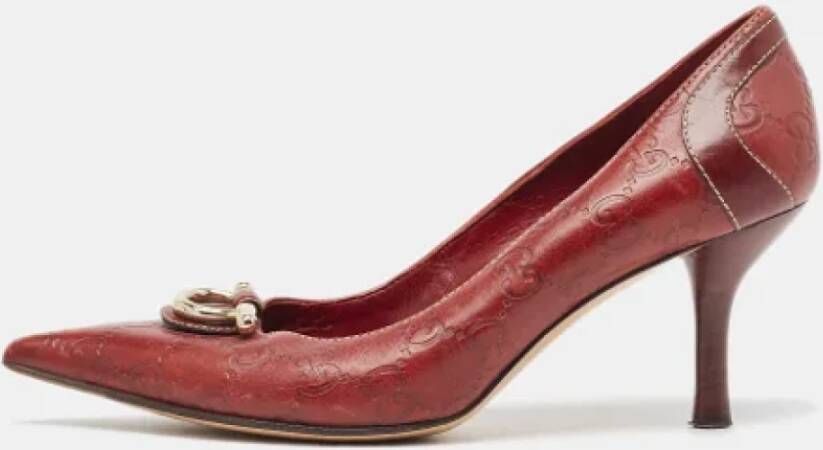 Gucci Vintage Pre-owned Leather heels Red Dames