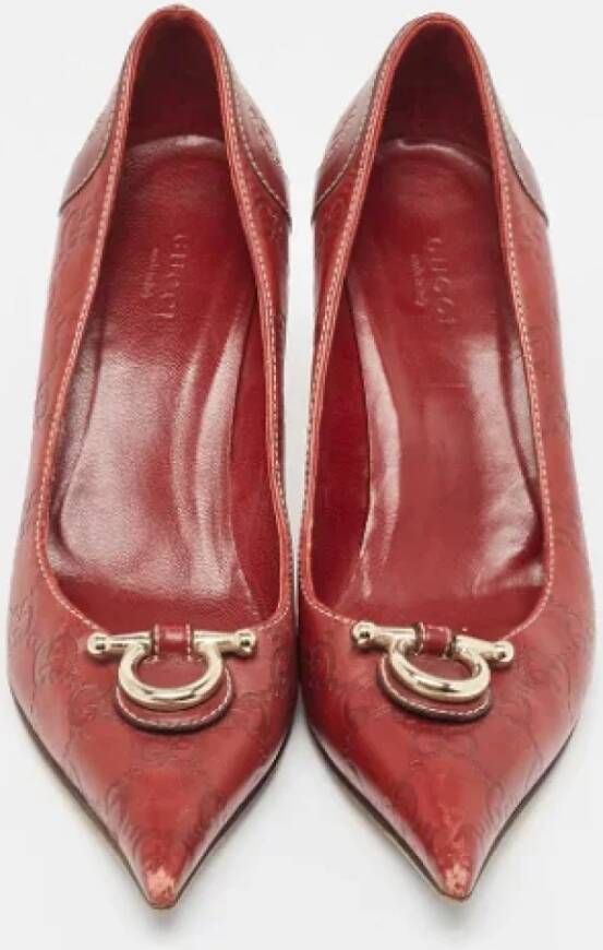 Gucci Vintage Pre-owned Leather heels Red Dames