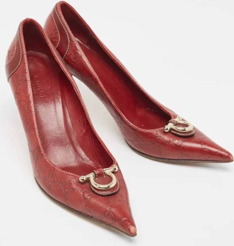 Gucci Vintage Pre-owned Leather heels Red Dames