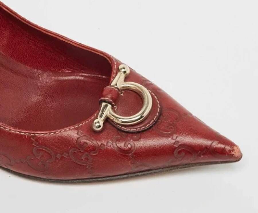 Gucci Vintage Pre-owned Leather heels Red Dames