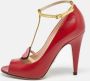 Gucci Vintage Pre-owned Leather heels Red Dames - Thumbnail 2